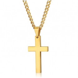Collier croix crucifix Plaqué Or 14K homme et femme