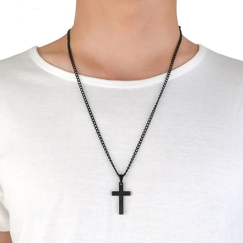 Collier croix crucifix Plaqué  Argent 14K homme et femme