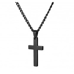 Collier croix crucifix Plaqué  Argent 14K homme et femme