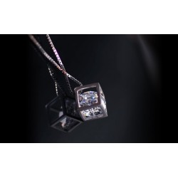 Collier Cube Cristal de...